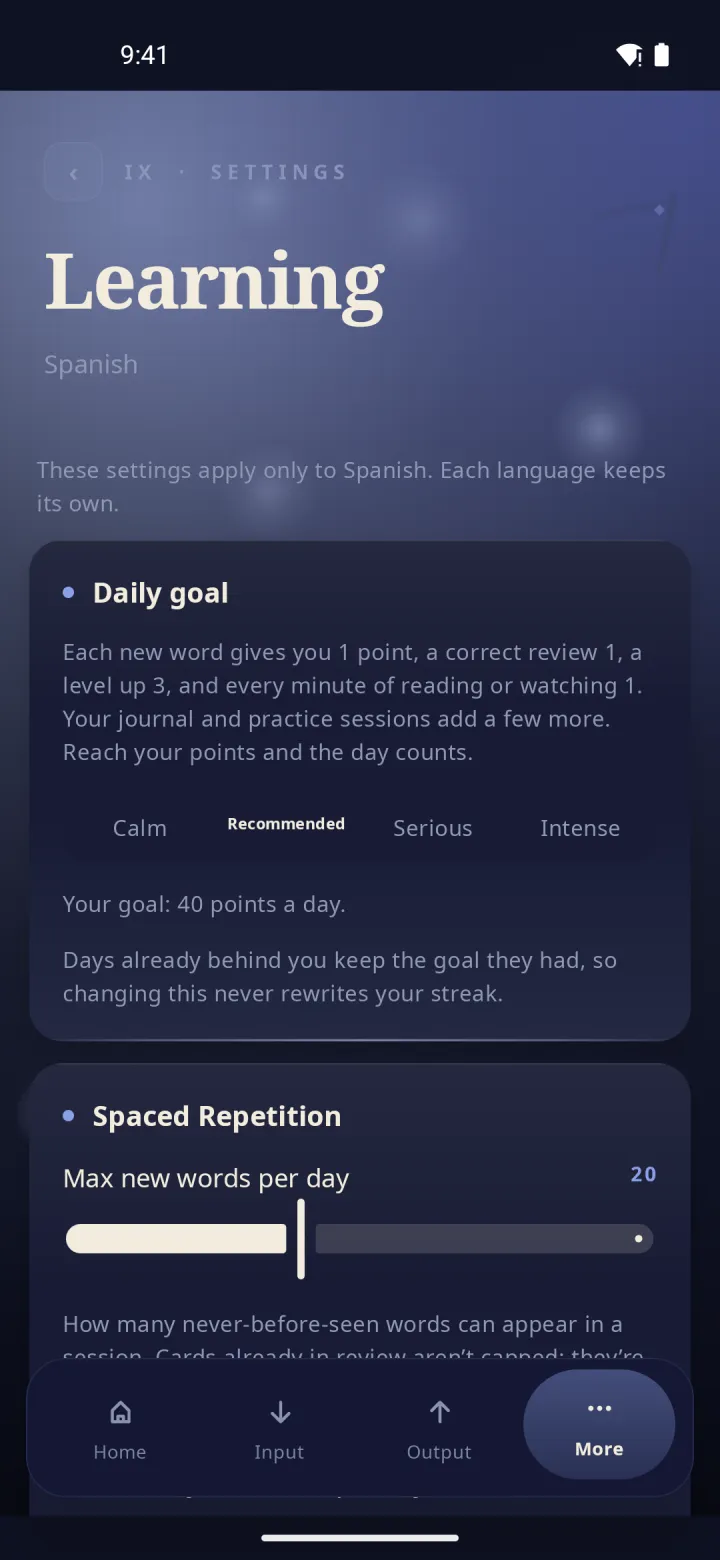 Screenshot of Glossy: A daily goal you choose